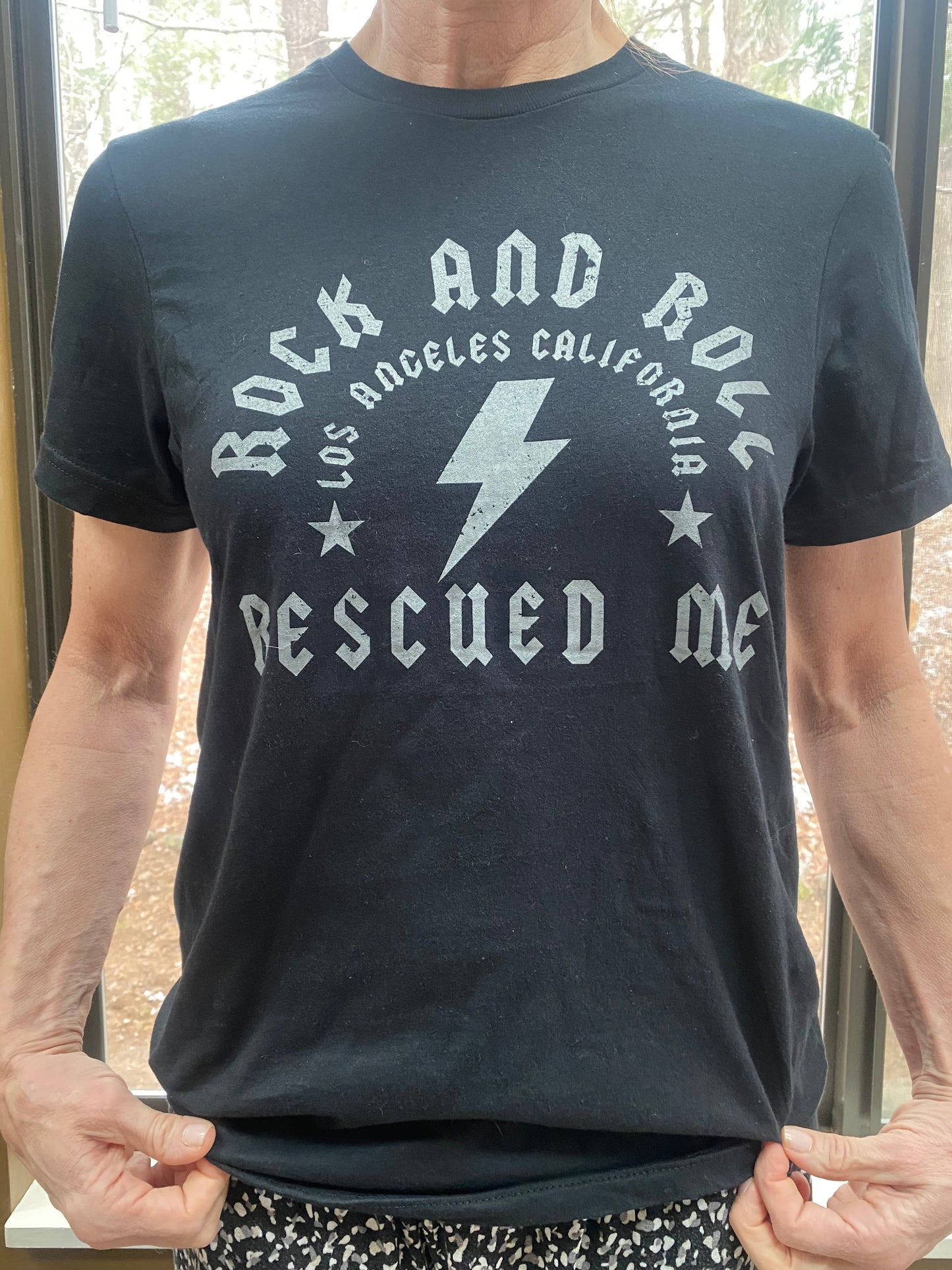 Rock and Rock Rescued Me Black Shirt